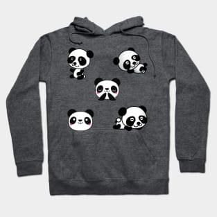 Cute And Playful Panda Sticker Pack Hoodie